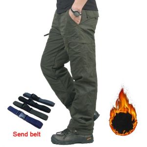 2020 Brand Winter Double Layer Men's Cargo Pants Warm Baggy Pants Cotton Trousers For Men Male Military Camouflage Tactical