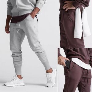 Solid Black Jogger Pants Gyms Sweatpants Mens Casual Cotton Trackpants Autumn Trousers Male Fitness Workout Sportswear Bottoms