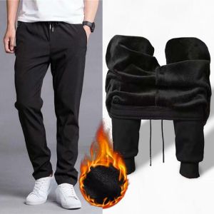 Winter Men's  Warm Outdoor Thermal Trousers Casual Athletic Fleece Lined Thick Pants Joggers Sports Sweat Pants Plus Velvet 2