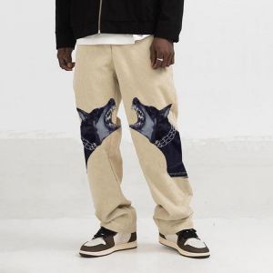 Men's Casual Loose Straight Leg Pants Fashion Animal Print Stylish Trousers for Shopping Daily Wear Running Jogging Sportwear