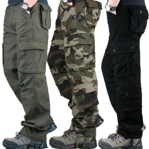 Men's camouflage overalls military pants tactical pants outdoor street sports loose straight-leg pants durable work pants