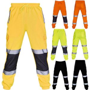 New Men's Fahison Sport Sweat Pants Work Fleece Bottom Joggerms Joggers Yellow Black Orange Fluorescent Green Autumn
