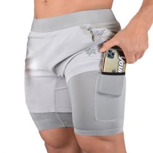 New running shorts summer men's gym fitness bodybuilding training quick-drying shorts men's jogging running sports 2-in-