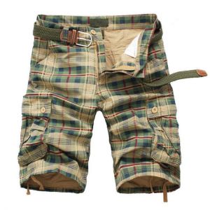 Men Shorts 2021 Fashion Plaid Beach Shorts Mens Casual Camo Camouflage Shorts Military Short Pants Male Bermuda Cargo Overalls