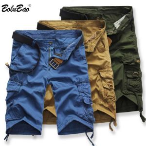 BOLUBAO Summer New Men's Overalls Straight Casual Cargo Shorts Men's Multi-Pocket Loose Five-Point Shorts Male