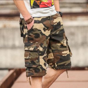 Summer Men's Camouflage Camo Cargo Shorts Casual Cotton Baggy Multi Pocket Army Military Plus Size 44 Breeches Tactical Short