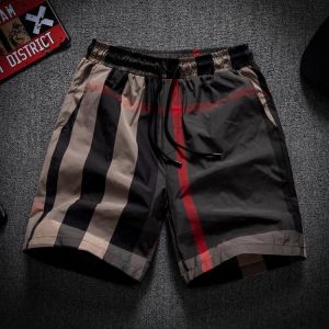 2021 summer new men's luxury brand lattice trend high end loose beach casual shorts