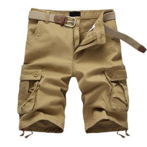 2021 Summer Men's Baggy Multi Pocket Military Cargo Shorts Male Cotton Khaki Mens Tactical Shorts Short Pants 29-44 No Belt