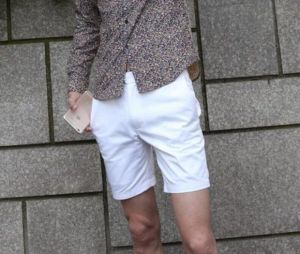 Summer fashion European and American men's slim cotton Capris white casual pants British street shooting Suit Shorts