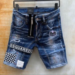 New Dsquared2 men's cotton splicing craftsmanship painted varnished cloth brand men's shorts 2025