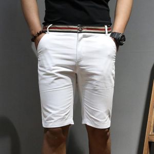 Large Size 42 40 38 Men's Shorts 2019 Summer New Fashion Men's High-Quality Cotton Casual Shorts Black White Slim Men Sh
