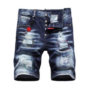 Men Blue Denim Shorts Holes Shorts Jeans High Quality Male Cotton Stretch Casual Shorts Jeans New Summer Light Blue Jeans 42