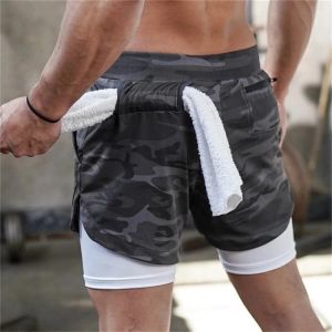 2021 NEW Jogging Shorts Men 2 In camouflage Quick Dry GYM fashion Shorts Fitness Workout Running Shorts Men Sports Short Pants