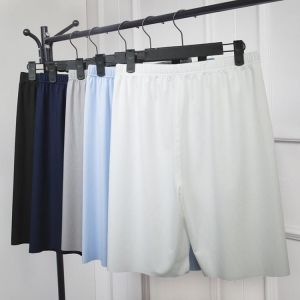 Men's ice silk seamless shorts thin section large size fitness sports quick-drying big pants leisure home 5 points pajama pan