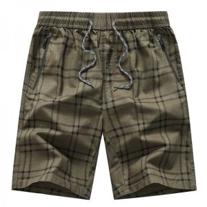YOUTHUP Male Hot 2021 Summer Elastic Waist Mens Plaid Shorts Classic Design Breeches Cotton Casual Beach Short Pants Size L-5XL