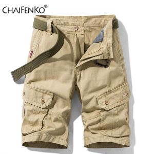 Mens Summer Cotton Army Tactical Cargo Shorts 2021 New Fashion Khaki Multi-pocket Casual Short Pants Loose Military Shorts Men