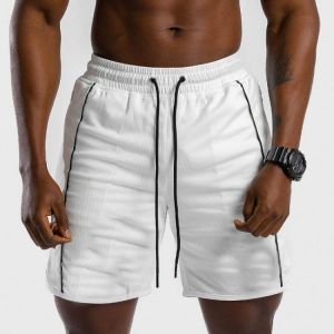 2021 Men Fitness Bodybuilding Shorts Man Summer Leisure Fitness Workout Male Breathable Mesh Sportswear Jogger Beach Short Pants