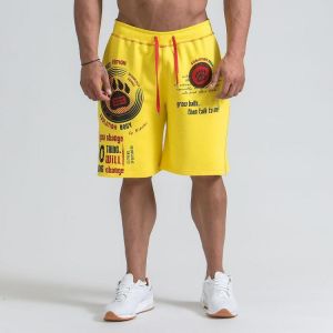 Muscle fitness brothers sports shorts men's cotton summer leisure running equipment fitness basketball loose five-point pants