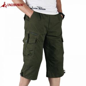 Summer Men's Cargo Shorts Casual Cotton Overalls Long Length Multi Pocket Hot breeches Military Capri Male Tactical Shorts 5X