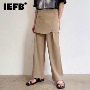 IEFB 2021 Autumn Ins Korean Style Design Fashionable Structure Suit Two-piece Suit Pants Black Khaki Casual Trousers 9Y8786