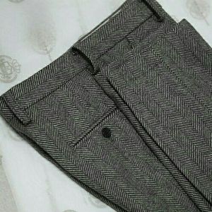 Herringbone Men's Trousers Pants Retro Autumn Tweed Casual Pant Trousers Wear Gentleman Trousers Suit Male Man Pants Plus Siz