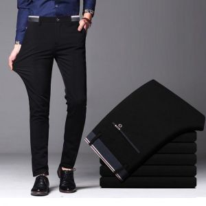 2021 Men's Spring Autumn Fashion Business Casual Long Pants Suit Pants Male Elastic Straight Formal Trousers Plus Big Size 28