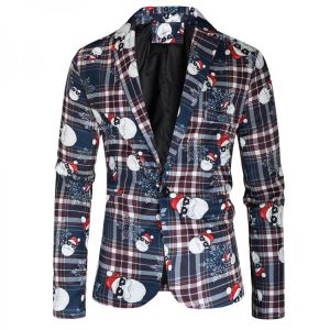 Christmas 3D Print Snow Suits Men Autumn Long Sleeve Blazers Winter Printed Mens Funny Jacket