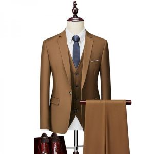 (Jackets+Vest+Pants) Men's High Quality Business Blazers/best wedding Groom's Wedding Dress three-piece suit/Man Tuxedo 