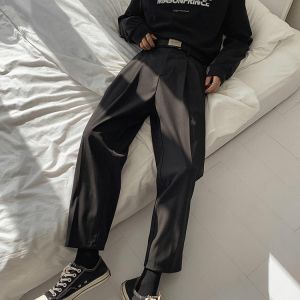 2020 Men's Loose Leisure Grey Formal Suit Pants Business Design Cotton Western-style Trousers Male Black Casual Pants Size M-