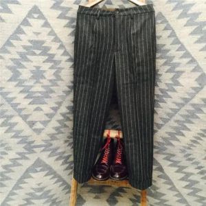 Men Trousers Dark Gray Plaid Herringbone Tweed Pants Boyfriend Wear Pants Cotton Male Gentleman Solid Clolors Business Pants