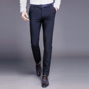 New Fashion High Quality Cotton Men Suit Pants Straight Spring Autumn Long Male Classic Business Casual Trousers Full Length