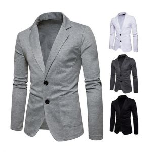 New Men's Fashion Two Button Casual  Blazer Jacket