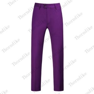 Autumn Suit Pants Men loose straight Dress Pants Social thick Pants Purple Formal Business Male Wedding Dress Casual Trousers