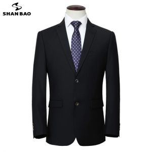 SHAN BAO 6XL 7XL 8XL 9XL oversized men's business casual gentleman suit jacket 2021Spring new wedding banquet brand suit jack
