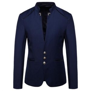 2021 autumn new men's fashion blazer men's fashion stand collar three button suit jacket men's Slim large size suit