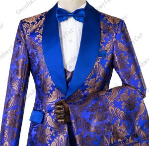Royal Blue Slim Fit Custom Made Mens Suits 2019 Wedding Suits for Groom Tuxedos Three Pieces Groomsmen Suits Regular Big Sizes