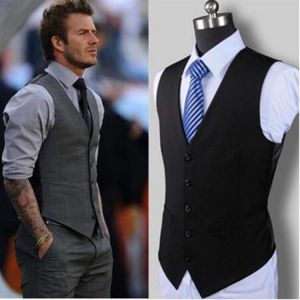 Men's Slim Fit Mens Suit Vest Casual Suit Vest Man Black Gray Formal Businss Vest  Arrival Vests Male Waistcoat Gilet Homme
