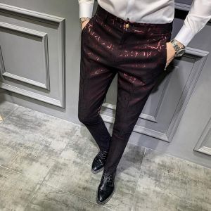 Classic Jacquard Suit Pants  2020 Spring Men Social Trousers Slim Business Casual Formal Pants Office Pants Suit Trousers Men