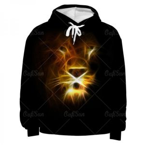 Compass Animal Lion Grassland 3d Printing Hoodie Original Comfortable Casual Street Boys And Girls