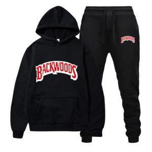 fashion brand Backwoods Men's Set Fleece Hoodie Pant Thick Warm Tracksuit Sportswear Hooded Track Suits Male Sweatsuit Tracks