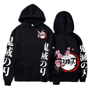 Demon Slayer Anime Graphics Print Hoodie Long Sleeve Pullovers Casual Fashion Tops Unisex Clothes Kimetsu No Yaiba Sweatshirts