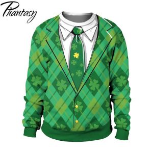 Phantasy Winter Casual Adults Sweatshirts Fake Two Coat Gentleman Pullovers Christmas Cosplay Costumes Holiday Traval Tops Wear