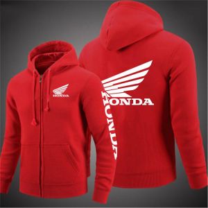 2021 new Honda Car Wing Logo Men Hoodies Cardigan Jacket Print Punk Clothing Fashion Casual Zipper Sweatshirt Man Clothes