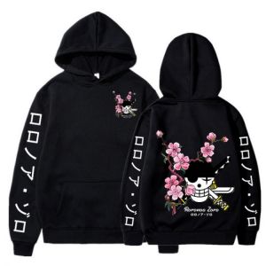 Hot One Piece Anime Hoodie Roronoa Zoro Print Funy Pullover Long Sleeve Loose Casual Fashion Sweatshirt Uniex