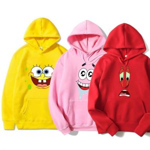2021 New Fun Yellow Bob Hoodie Men Sponge Home Print Hoodie Sweatshirt Men Anime Cartoon Pullover Unisex Hoodie