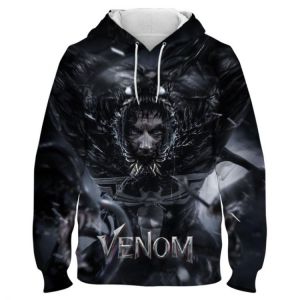 Marvel New 3d Venom Spider Hoodie Film Peripheral Printed Men's Autumn/Winter Hoodie Sweatshirt Men's Unisex Jacket Tops
