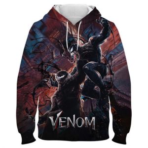 Venom Men's Oversize Hoodie Marvel 3D Print Spring Cool Women Sweatshirts Fashion Streetwear Casual Boy Girl Kids Pullovers