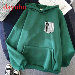 Shingeki No Kyojin Japanese Anime Hoodies Men Harajuku Attack on Titan Graphic Sweatshirt Titans Attack Unisex Clothing Male 90s