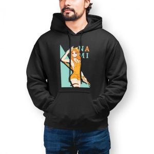 Bandai One Piece Nami Hoodie Manga Cool Oversize Cotton Hoodies Men Autumn Outdoor Pullover Hoodie
