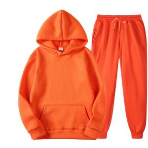 Men's Sets Hoodies Tracksuits Fashion Plus Cashmere Sweatshirt Two Pieces Set Casual Long Sleeve Solid Hoodie Sport Pants Sui